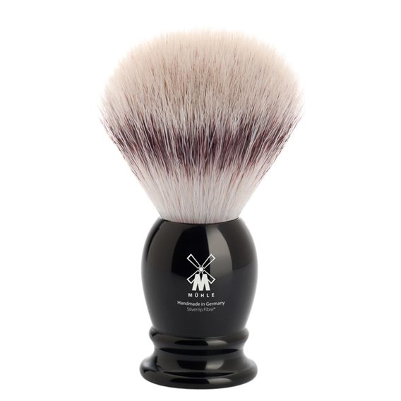 Střední štětka na holení Mühle Classic ze syntetických štětin (Silvertip Fibre®, černá pryskyřice)