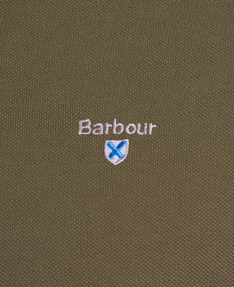 Barbour Tartan Pique Polo Shirt — Dark Olive