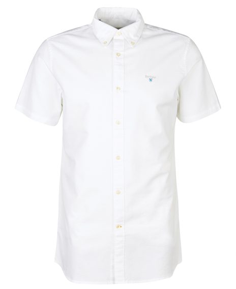 Barbour Oxford Short Sleeve Tailored Shirt — Classic White