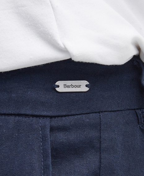 Barbour Somerland Wide-Leg Trousers — Classic Navy