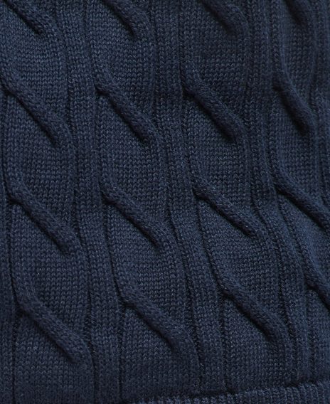 Barbour Cable Knit Half Zip Jumper — Navy