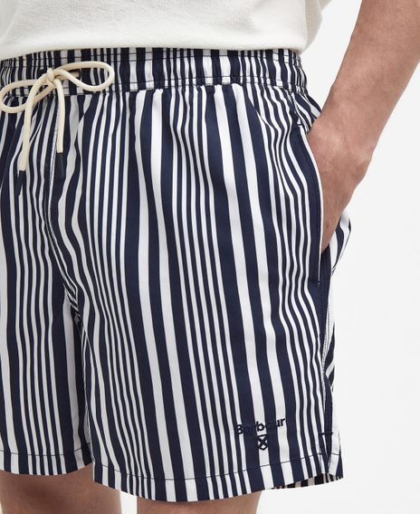 Barbour Decklam Striped Swim Shorts — Classic Navy