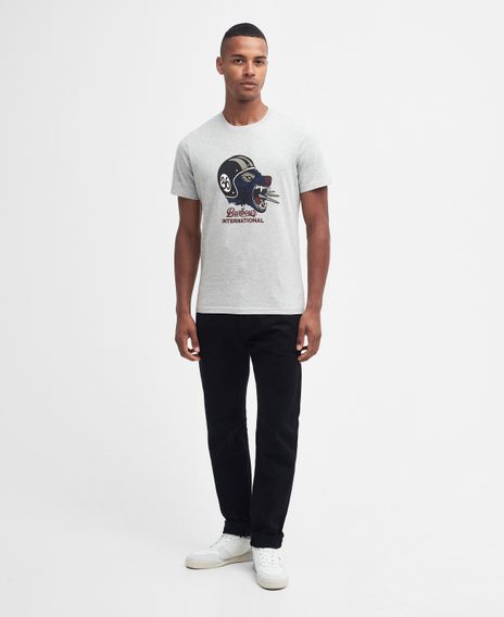 Barbour International Socket Graphic T-Shirt — Grey Marl