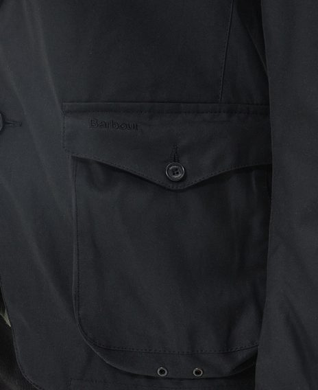 Barbour Beacon Sports Wax Jacket — Classic Black
