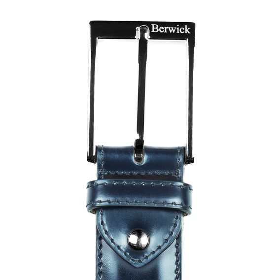 Kožený pásek Berwick - modrý