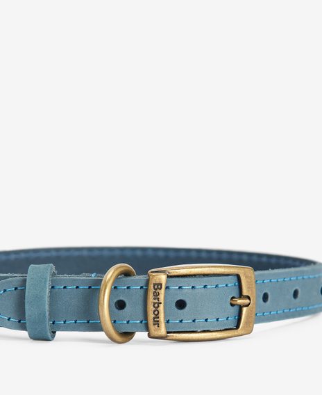 Barbour Leather Dog Collar — Classic Blue