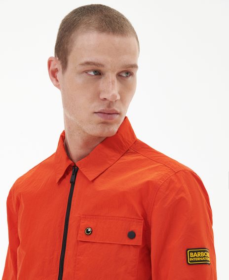 Barbour International Inlet Overshirt — Spicy Orange