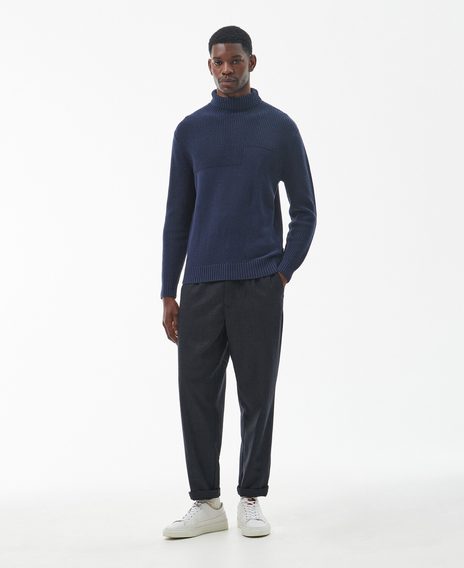 Barbour Steetley Roll-Neck Jumper — Classic Navy