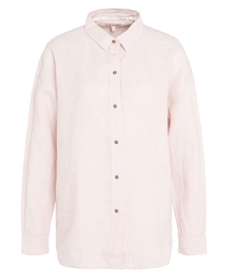 Barbour Hampton Relaxed Linen Shirt — Primrose Pink