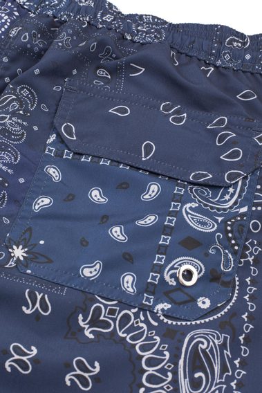 Brooksfield Paisley Print Swim Shorts — Blue