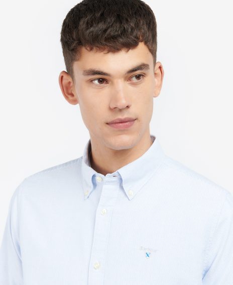 Barbour Striped Oxtown Tailored Shirt — Sky Blue