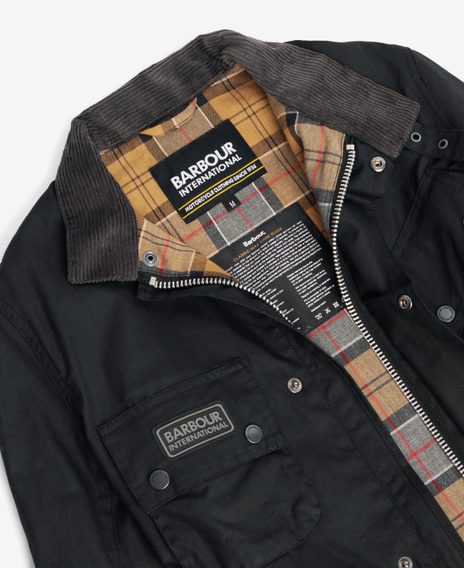 Barbour International Tourer Slim Wax Jacket — Classic Black