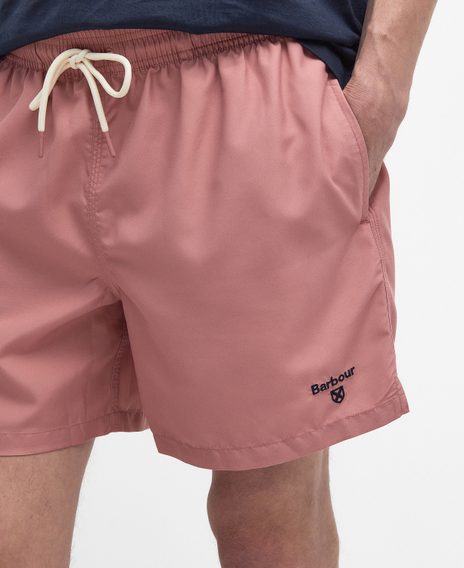 Barbour Logo Swim Shorts — Pink Clay