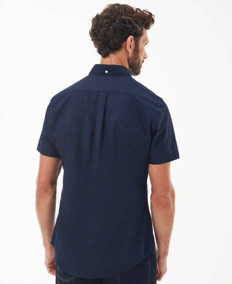 Barbour Oxford Short Sleeve Tailored Shirt — Classic Navy