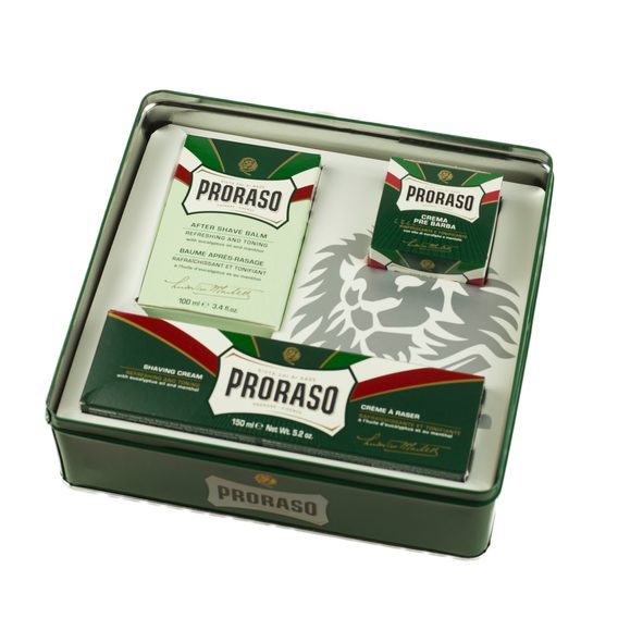 Klasická dárková sada na holení Proraso Green - osvěžující (eukalyptus)