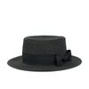 Elegantní klobouk se širokým lemem - černý s mašlí