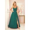 Elegantní maxi šaty s pruhy, zelená