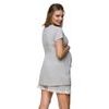Luxusní těhotenské pyžamo s krátkými rukávy - světle šedé