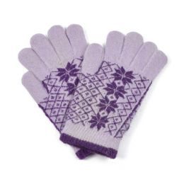 Angorské květované rukavice fialkové