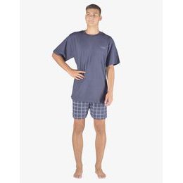 GINA pánské pyžamo krátké pánské, šité, s potiskem Pyžama 2023 79152P - tm.popel sv. šedá