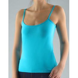 GINA dámské košilka, úzká ramínka, bezešvé, jednobarevné MicroBavlna 08004P - azurová