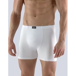 GINA pánské boxerky s delší nohavičkou, delší nohavička, šité, jednobarevné 74090P - bílá
