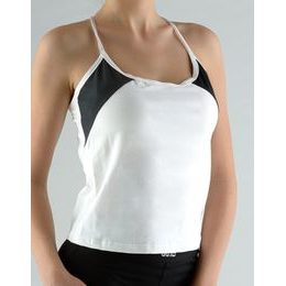 GINA dámské košilka, úzká ramínka, šité 98049P - bílá černá