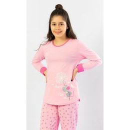 Dětské pyžamo dlouhé Malá myška - světle růžová