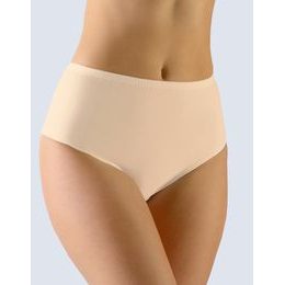 GINA dámské kalhotky klasické ve větších velikostech, větší velikosti, šité, jednobarevné 11085P - tělová