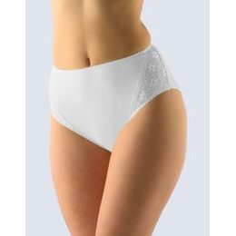 GINA dámské kalhotky klasické ve větších velikostech, větší velikosti, šité, s krajkou, jednobarevné 11066P - bílá