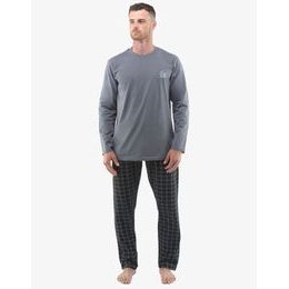GINA pánské pyžamo dlouhé 79131P - šedá