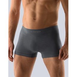 GINA pánské boxerky s kratší nohavičkou, kratší nohavička, bezešvé, jednobarevné MicroBavlna 53000P - tm. šedá