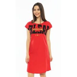 Dámská noční košile s krátkým rukávem Cheerleading - červená