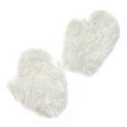 Kožíškové rukavičky bílé