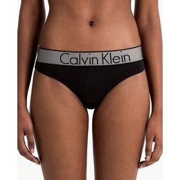 Dámské kalhotky tanga CALVIN KLEIN QF4054E černé