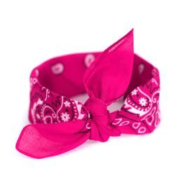 Růžový šátek do vlasů pin-up výrazně růžový
