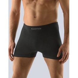 GINA pánské boxerky s delší nohavičkou, delší nohavička, bezešvé, jednobarevné MicroBavlna 54000P - černá