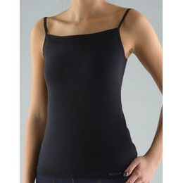 GINA dámské košilka, úzká ramínka, bezešvé, jednobarevné MicroBavlna 08007P - černá