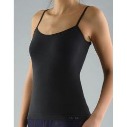 GINA dámské košilka, úzká ramínka, bezešvé, jednobarevné MicroBavlna 08004P - černá
