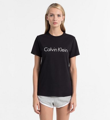 Tričko CALVIN KLEIN Cotton Top QS6105E černé Tričko CALVIN KLEIN Cotton Top QS6105E černé