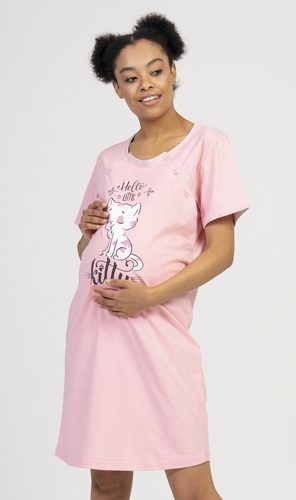 Dámská noční košile mateřská Little cat - světle růžová Dámská noční košile mateřská Little cat - světle růžová