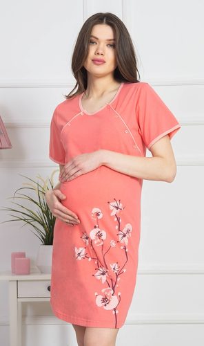 Dámská noční košile mateřská Jaro - lososová Dámská noční košile mateřská Jaro - lososová