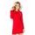 Červené šaty se dvěma zipy a malým límcem