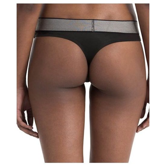 Dámské kalhotky tanga CALVIN KLEIN QF4054E černé