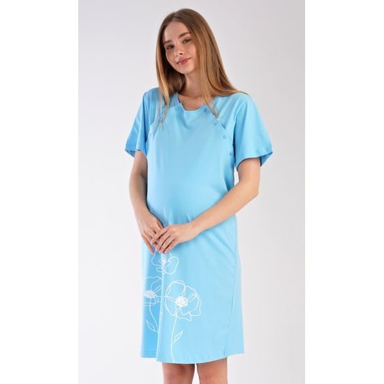 Dámská noční košile mateřská Leontýna - světle modrá