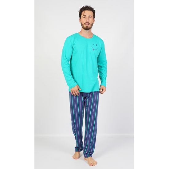 Pánské pyžamo dlouhé Matěj - tmavě modrá