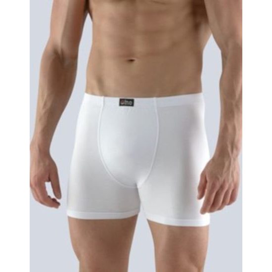 GINA pánské boxerky s delší nohavičkou, šité, 74116P - bílá