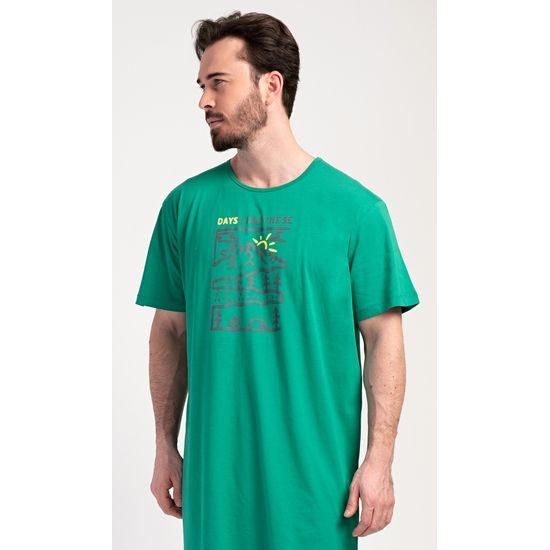 Pánská noční košile s krátkým rukávem Outdoor - zelená