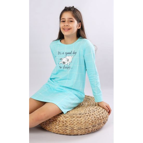 Dětská noční košile s dlouhým rukávem Ospalec - lososová