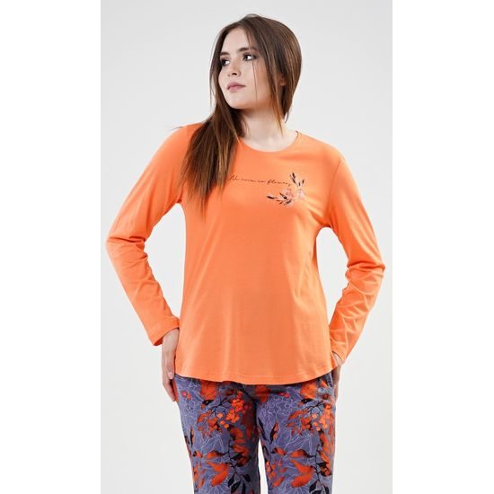 Dámské pyžamo dlouhé Nicol - oranžová
